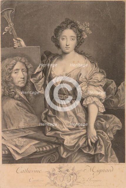 Portrait of Catherine Mignard, Comtesse de Feuquières (1657-1742), 1735. Creator: Daullé, Jean (1703-1763).
