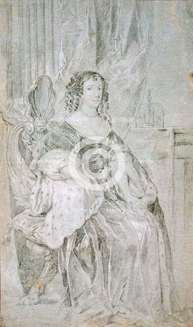 Portrait of Catherine of Braganza (1638-1705), 1670s. Creator: Lely, Sir Peter (1618-1680).