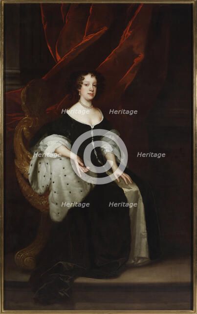 Portrait of Catherine of Braganza (1638-1705), Queen consort of England, 1670. Creator: Lely, Sir Peter (1618-1680).