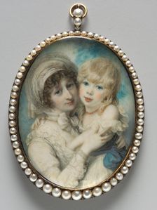 Portrait of Catherine Clemens and Her Son, John Marcus Clemens, c. 1800. Creator: Richard Cosway (British, 1742-1821)