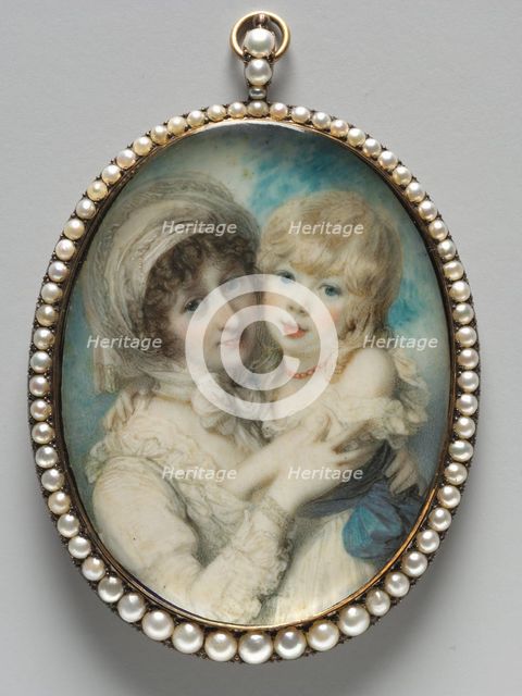 Portrait of Catherine Clemens and Her Son, John Marcus Clemens, c. 1800. Creator: Richard Cosway (British, 1742-1821).