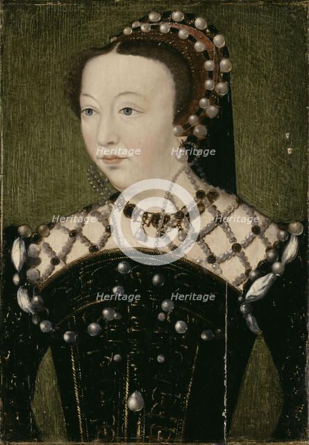 Portrait of Catherine de' Medici (1519-1589), ca. 1575. Creator: Clouet, François, (School)  .