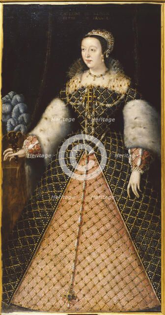 Portrait of Catherine de' Medici (1519-1589), c. 1550. Creator: Le Mannier, Germain (active c. 1537-1559).
