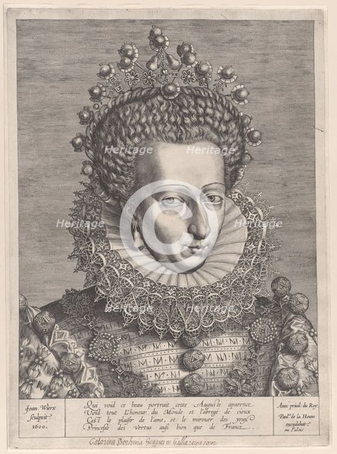 Portrait of Catherine de Bourbon, 1600. Creator: Jan Wierix.