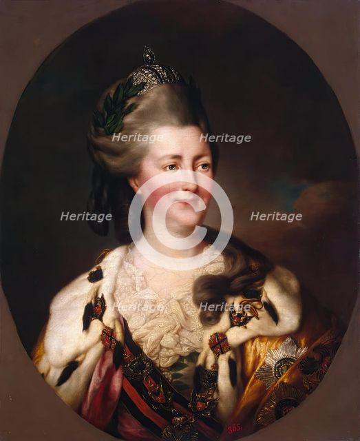 Portrait of Catherine II, 1782. Creator: Richard Brompton.