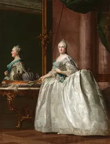 Portrait of Catherine II in front of a Mirror, 1763. Creator: Vigilius Erichsen