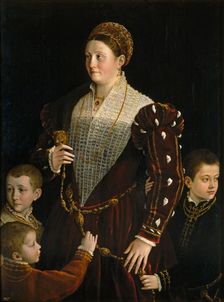 Portrait of Camilla Gonzaga and Her Three Sons, 1539. Creator: Parmigianino