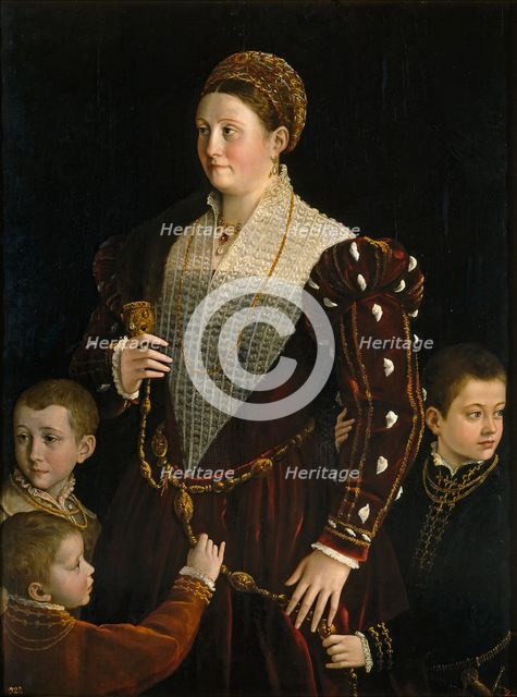Portrait of Camilla Gonzaga and Her Three Sons, 1539. Creator: Parmigianino.