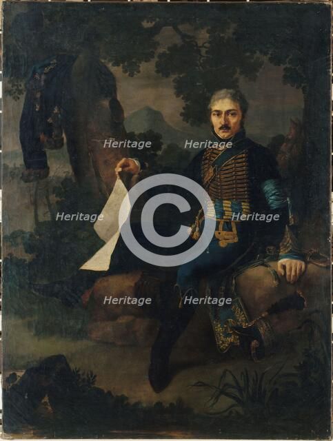 Portrait of Captain Dousse, officer of the hussars, between 1792 and 1804. Creator: Pastor.