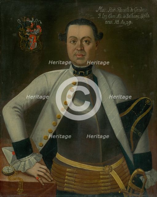 Portrait of Captain Marcus Horváth-Stancic, (Marek Horvath-Stansith), aged twenty-nine, c1763. Creator: Ján Gottlieb Kramer.