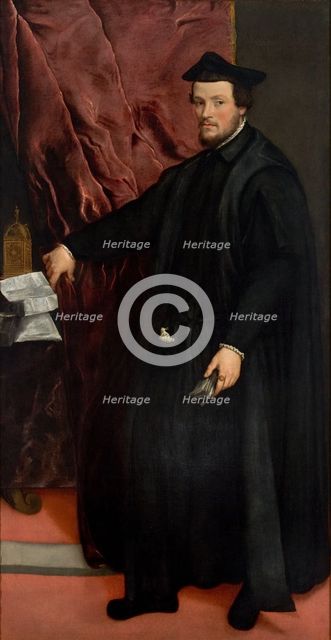 Portrait of Cardinal Cristoforo Madruzzo (1512-1578), 1552. Creator: Titian (1488-1576).