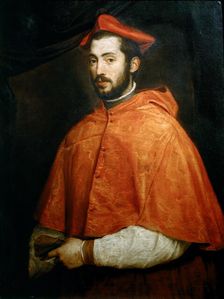 Portrait of Cardinal Alessandro Farnese, 1545-1546. Creator: Titian (1488-1576)