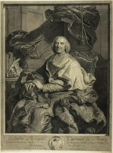 Portrait of Cardinal de Fleury, 1730. Creators: Pierre Drevet, Pierre Imbert Drevet