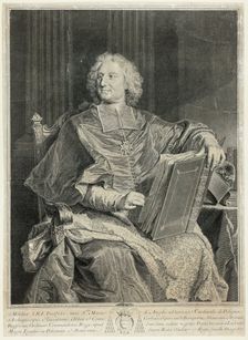 Portrait of Cardinal de Polignac, 1729. Creator: François Chereau the Elder
