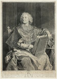 Portrait of Cardinal de Polignac, 1729. Creator: François Chereau the Elder
