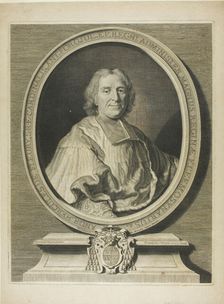 Portrait of Cardinal Fleury, 1726. Creator: François Chereau the Elder