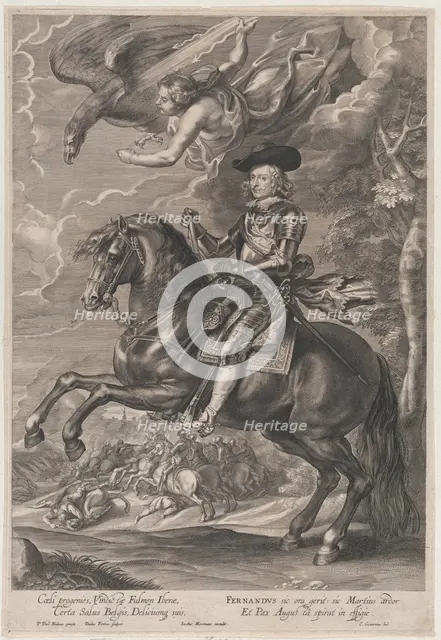 Portrait of Cardinal-Infante Ferdinand of Austria, on horseback, ca. 1640-53., ca. 1640-53. Creator: Paulus Pontius.