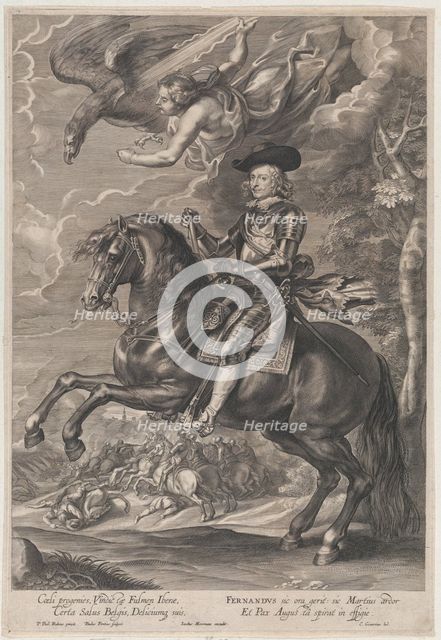 Portrait of Cardinal-Infante Ferdinand of Austria, on horseback, ca. 1640-53., ca. 1640-53. Creator: Paulus Pontius.