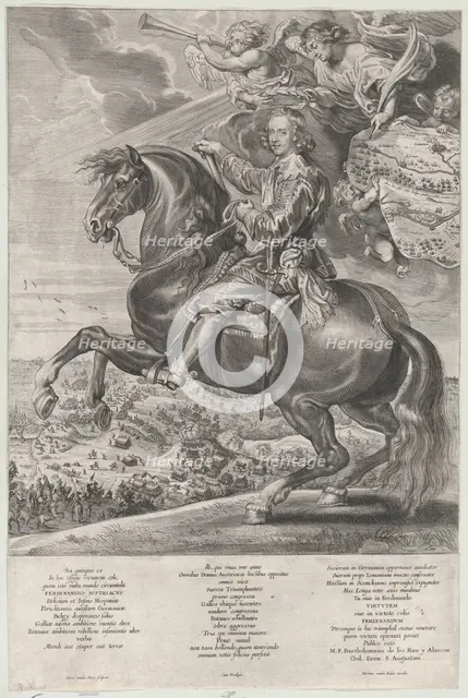 Portrait of Cardinal-Infante Ferdinand of Austria, on horseback, ca. 1630-54. Creator: Anton van der Does.