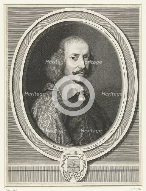 Portrait of Cardinal Mazarin, 1655. Artist: Nanteuil, Robert (1623-1678)
