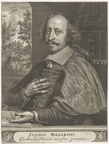 Portrait of Cardinal Mazarin, 1660s-1670s. Artist: Hagen, Christiaan (active 1660-1690)