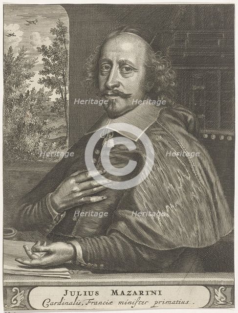 Portrait of Cardinal Mazarin, 1660s-1670s. Artist: Hagen, Christiaan (active 1660-1690)