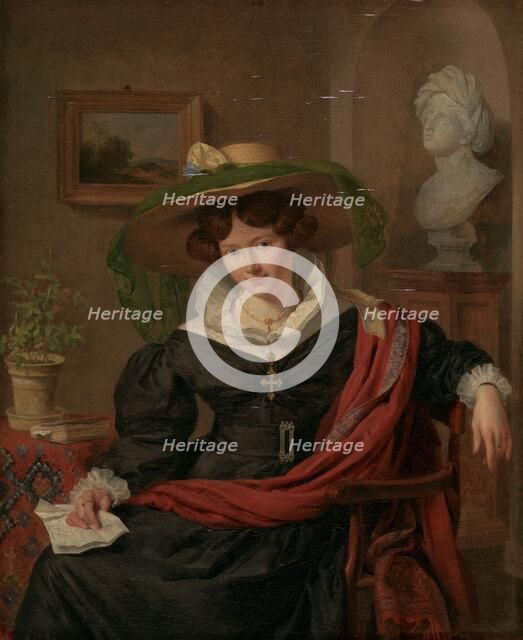 Portrait of Carolina Frederica Kerst, Wife of Louis Royer, 1830. Creator: Charles van Beveren.