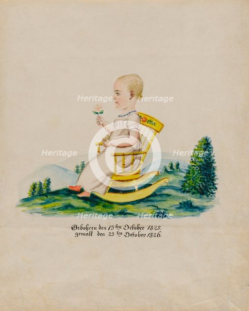 Portrait of Carolina Musser, 1826. Creator: Jacob Maentel.