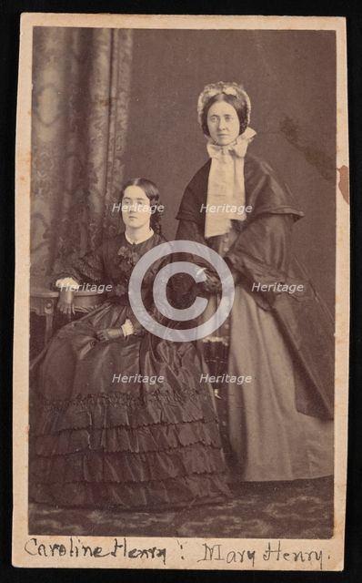 Portrait of Caroline Henry (1839-1920) and Mary Anna Henry (1834-1903), Circa 1860s. Creator: Unknown.