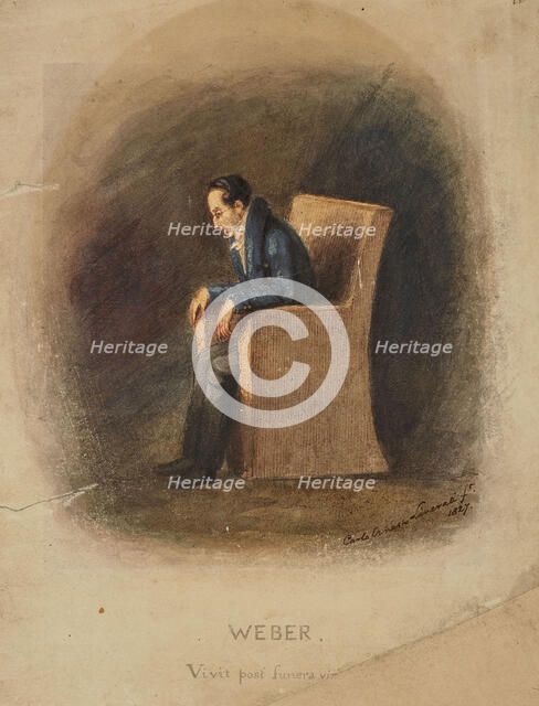Portrait of Carl Maria von Weber (1786-1826), 1826. Creator: Liverati, Carlo Ernesto (1805-1844).