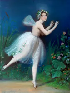 Portrait of Carlotta Grisi in Giselle 1841. Artist: Theophile Gautier