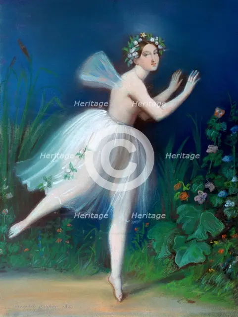 'Portrait of Carlotta Grisi in Giselle', 1841. Artist: Theophile Gautier