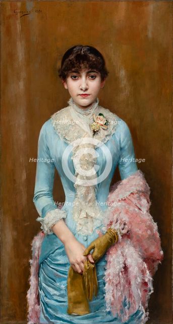 Portrait of Carmen Gaminde de Hurtado, 1881. Creator: Egusquiza y Barrena, Rogelio de (1845-1915).