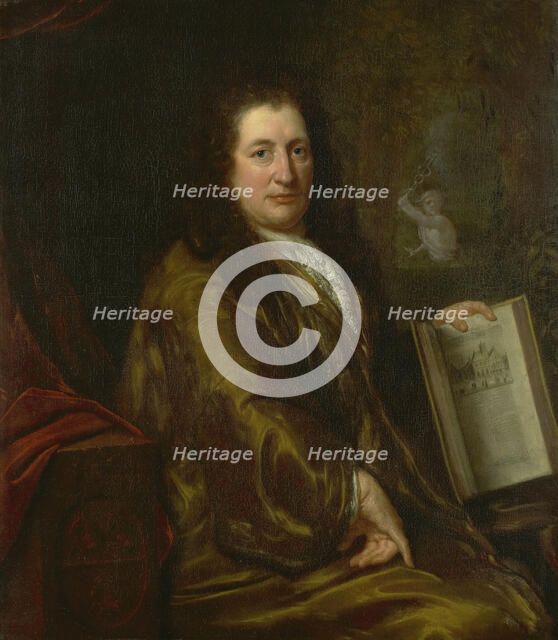 Portrait of Caspar Commelin, bookseller, newspaper publisher and author of the official history of A Creator: David van der Plas.