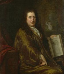 Portrait of Caspar Commelin, bookseller, newspaper publisher and author of the official history of A Creator: David van der Plas