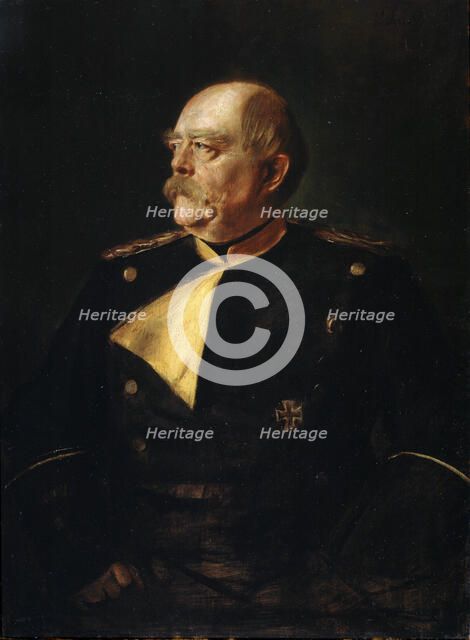 Portrait of Chancellor Otto von Bismarck in Uniform', (1815-1898), 19th century.  Creator: Lenbach, Franz, von (1836-1904).