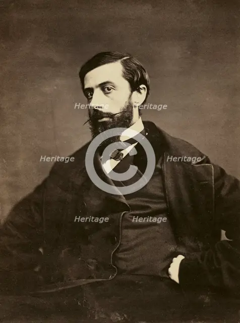 Portrait of Charles-Théodule Devéria, 1861. Creator: Charles Marville.
