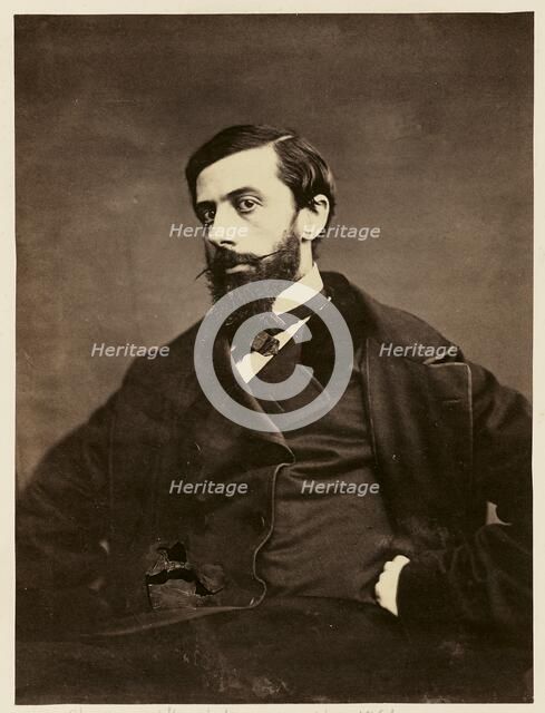 Portrait of Charles-Théodule Devéria, 1861. Creator: Charles Marville.