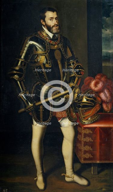 Portrait of Charles V of Spain (1500-1558), 1605. Artist: Pantoja de la Cruz, Juán (1553-1608)