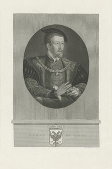 Portrait of Charles V of Spain (1500-1558), 1848-1849. Artist: Reckleben, Jan Frederik Christiaan (1819-1879)
