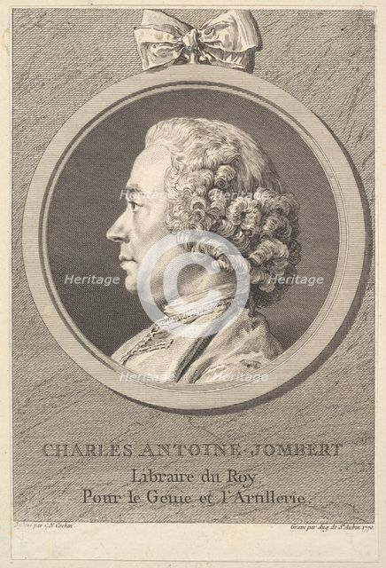 Portrait of Charles-Antoine Jombert, 1770. Creator: Augustin de Saint-Aubin.