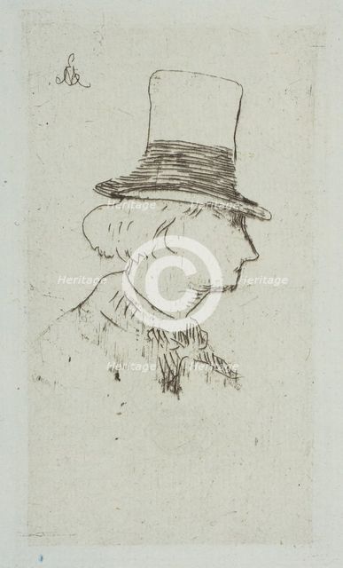 Portrait of Charles Baudelaire in Profile, 1862-67. Creator: Edouard Manet.