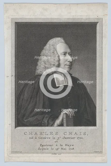 Portrait of Charles Chais, 1765. Creator: Jacobus Houbraken.