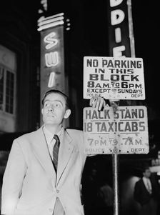 Portrait of Charles Delaunay, 52nd Street, New York, N.Y., ca. Oct. 1946. Creator: William Paul Gottlieb