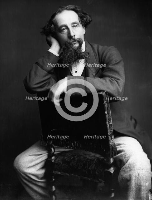 Portrait of Charles Dickens (1812-1870). Creator: Watkins, Herbert (1828-1916).