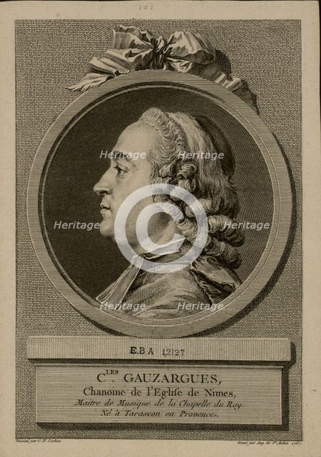 Portrait of Charles Gauzargues (1725-1799) , 1767. Creator: Saint-Aubin, Augustin, de (1736-1807).