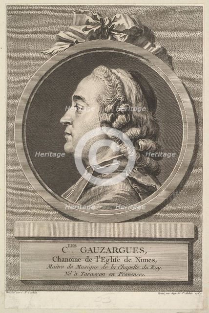 Portrait of Charles Gauzargues, 1767. Creator: Augustin de Saint-Aubin.