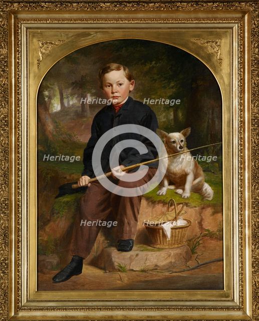 Portrait of Charles H. Brewer (Boy Fishing with Dog), about 1868. Creator: Jacob Cox.