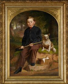 Portrait of Charles H. Brewer (Boy Fishing with Dog), about 1868. Creator: Jacob Cox