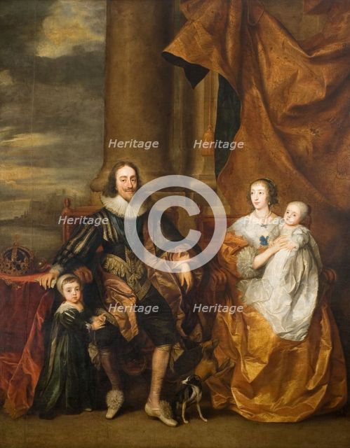 Portrait of Charles I and his Family, 17th century.  Creator: Remee van Leemput.